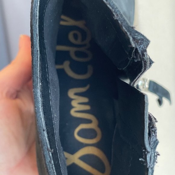 Sam Edelman Peggy Ankle Bootie Womens Size 7M Black Suede Side Zip Stacked Heel - Picture 9 of 10